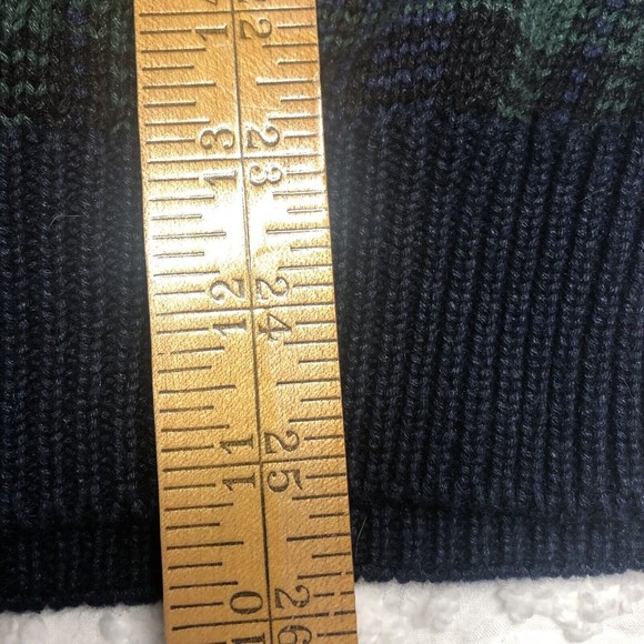 Vintage Trader Bay Men's Size XL Sweater Navy & Green Tartan Plaid 100% Cotton - Picture 6 of 6